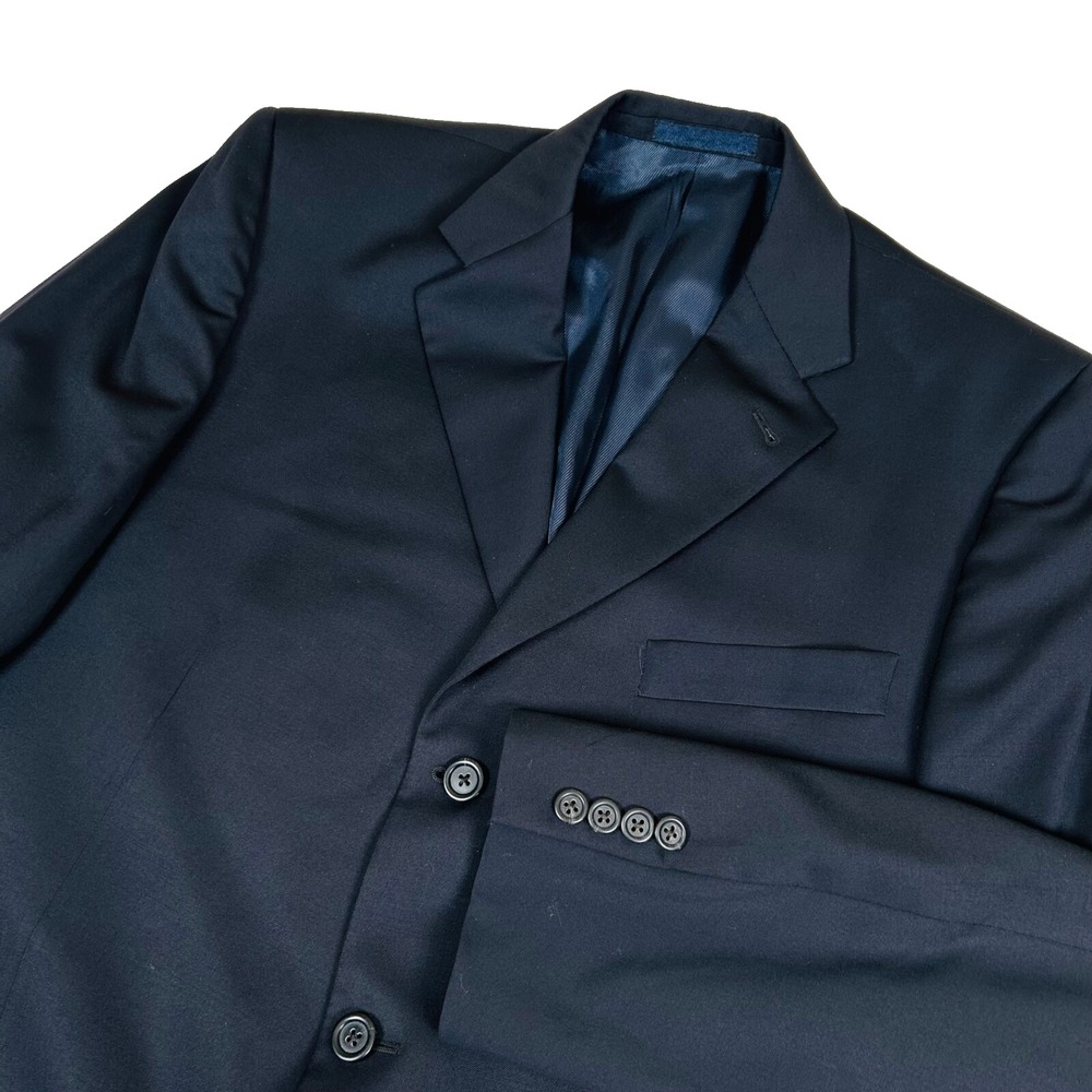 Burberry London Men's Wool 44L Navy Blue Blazer‎ 2-Button See Description